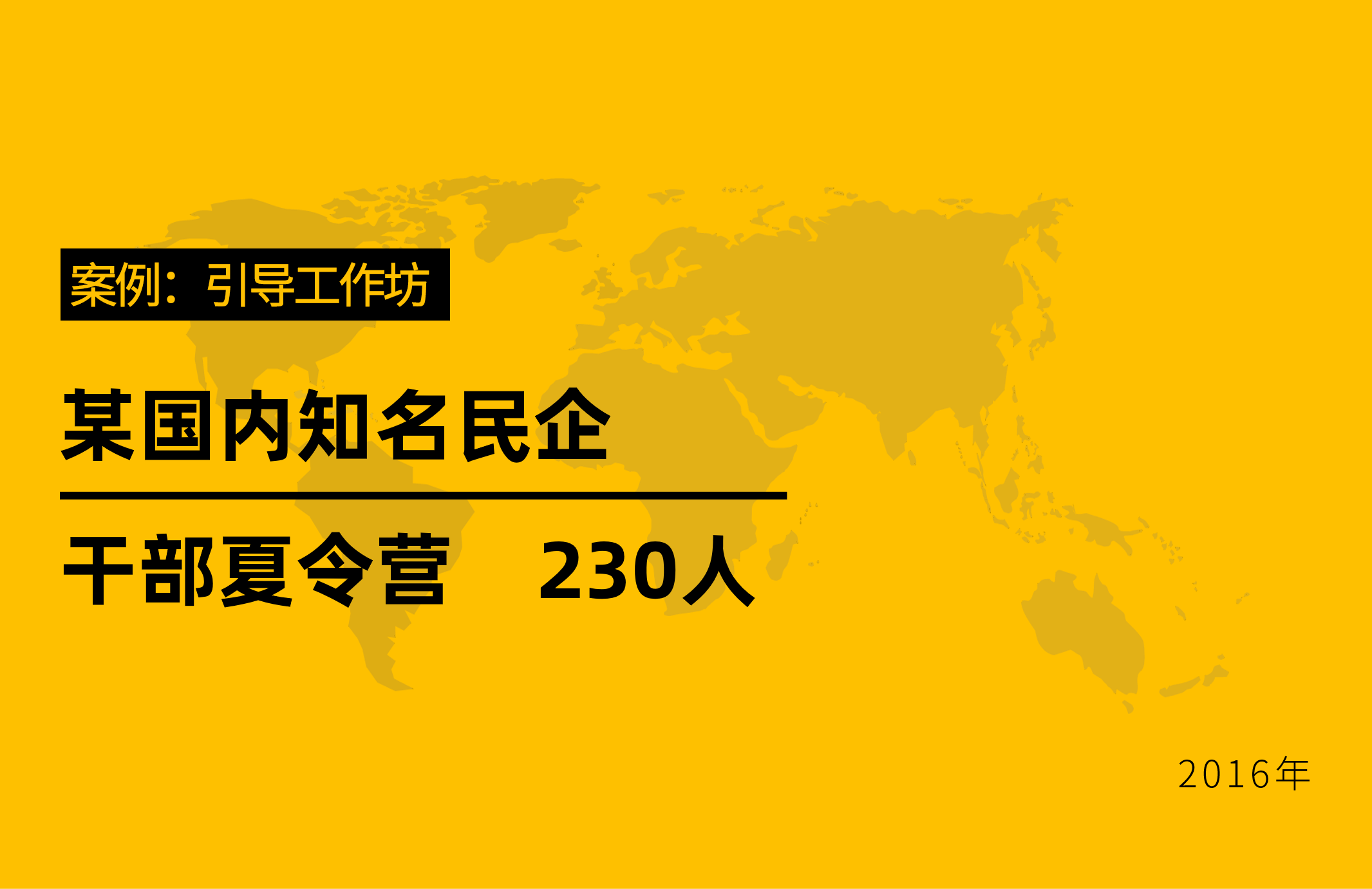 案例：引导工作坊【某国内知名民企2016年干部夏令营 】